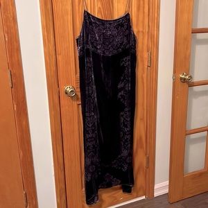 Anthropologie Spaghetti strap Deep Purple Velvet Dress